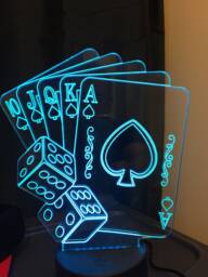 Poker Card Personalised 3D Smart App Control Night Light Bluetooth, Music, 7&16M Colour Mobile App , Gift Led Lamp