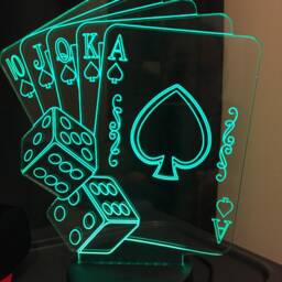 Poker Card Personalised 3D Smart App Control Night Light Bluetooth, Music, 7&16M Colour Mobile App , Gift Led Lamp - thumbnail 4