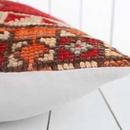 Vintage Turkish Kilim Pillow Bohemian Cushion Cover - 16x16 - thumbnail 4