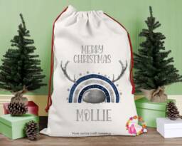Christmas Sack, Santa Xmas Decoration, Personalised Gift, Bag, Custom - thumbnail 1