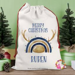 Christmas Sack, Santa Xmas Decoration, Personalised Gift, Bag, Custom - thumbnail 2