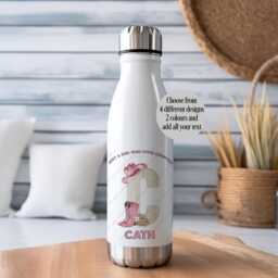 Personalised Water Bottle, Stainless Steel Insulated Gym Cowgirl Drinks Country Girl Bottle - thumbnail 3
