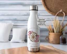 Personalised Water Bottle, Stainless Steel Insulated Gym Cowgirl Drinks Country Girl Bottle