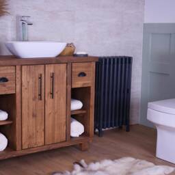 Hand Crafted Premium Bathroom Vanity Cabinet - Freestanding Washstand Walnut Oil Finish - thumbnail 4