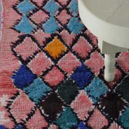 Moroccan Boucherouite Runner Rug Colorful Berber Hallway Carpet, 8.2x2.7 Ft - thumbnail 3