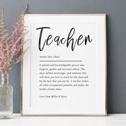 Teacher Definition Wall Art Print, Personalised Gift, End Of Year Gifts For Teachers, Graduation Lockdown Gift - N12 - thumbnail 2