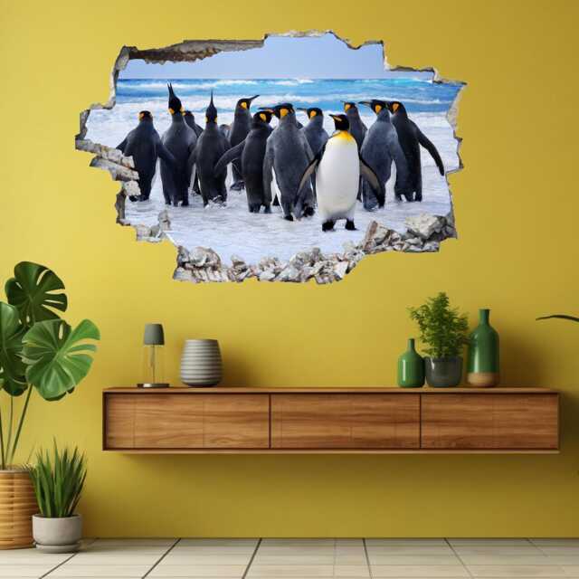 Penguins Wall Decal Sticker Mural Poster Print Art Kids Bedroom Home Office Decor De41 - image 1