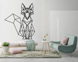 Geometric Fox Wall Decal Modern Animal Outline Art - thumbnail 1
