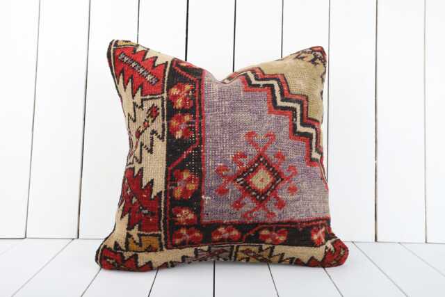 18x18 Vintage Kilim Pillow Cover Turkish Oriental Wool Throw - image 1