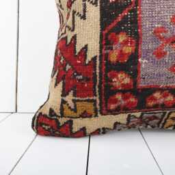 18x18 Vintage Kilim Pillow Cover Turkish Oriental Wool Throw - thumbnail 2
