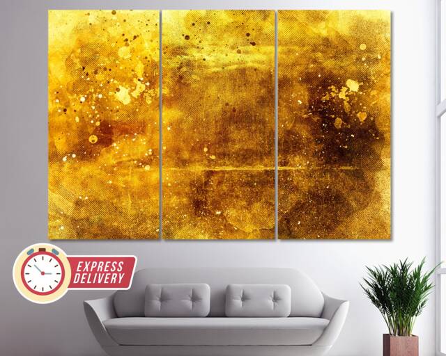 Abstract Gold Canvas Print, Paintings, Wall Art, Golden Decor, Old Gold, Gift - image 1