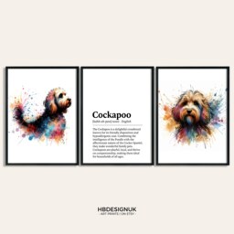 Cockapoo Dog Prints - Set Of 3 Posters - Watercolour Definition Wall Art Colourful Painting Room Decor Dogs Artwork Gift Pet - thumbnail 2