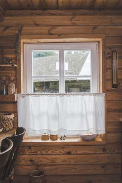 Off-White Linen Cafe Curtain - Soft & Elegant Natural Window Treatment For Kitchen, Bathroom, Or Living Room, Light Filtering Curtain - image 1
