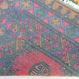 3x6 Ft Multicolor Bukhara Rug, Afghan Handmade Wool Natural Veg Dyes Turkmen Traditional Area Oriental Kitchen, Bedroom Rug - thumbnail 4