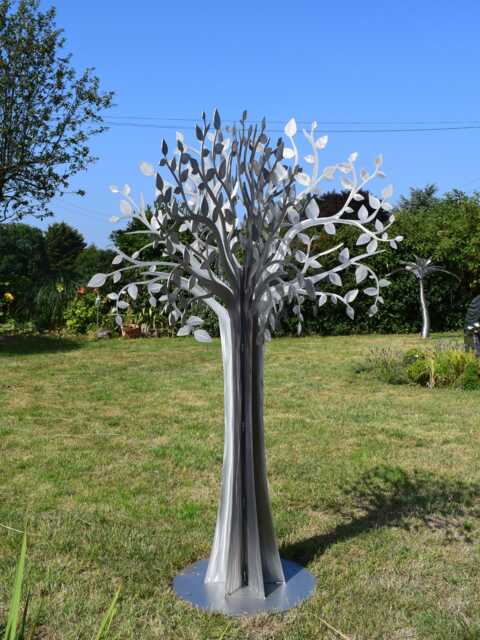 Handcrafted Metal Tree Sculpture Corten Or Stainless Steel Garden Art - image 1