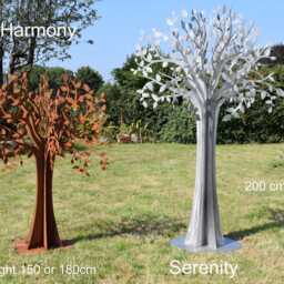 Handcrafted Metal Tree Sculpture Corten Or Stainless Steel Garden Art - thumbnail 2