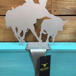 Steer Wrestler Stocking Hanger - Cowboy Christmas Gift Rodeo Decor Personalized - thumbnail 2