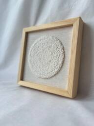 Framed Wabi Sabi Textile Art White Zen Meditation Wall Hanging