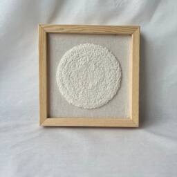 Framed Wabi Sabi Textile Art White Zen Meditation Wall Hanging - thumbnail 4