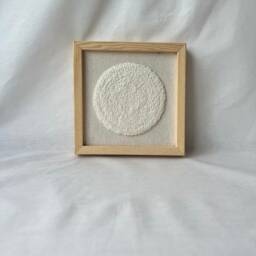 Framed Wabi Sabi Textile Art White Zen Meditation Wall Hanging - thumbnail 2