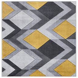 New Mustard Ochre Grey Rugs Small Large Mats Modern Contemporary Design UK - thumbnail 3