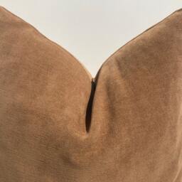 Camel Brown Chenille Pillowcase, Throw Pillow, Bedroom Cushion, Decorative Cushion Cover, 20x20 - thumbnail 2