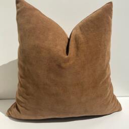 Camel Brown Chenille Pillowcase, Throw Pillow, Bedroom Cushion, Decorative Cushion Cover, 20x20 - thumbnail 3