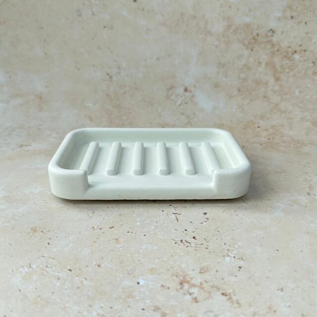Rectangular Concrete Soap Dish - Minimalist Bathroom Decor Sponge Holder Draining Soap - image 1