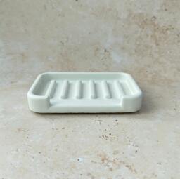 Rectangular Concrete Soap Dish - Minimalist Bathroom Decor Sponge Holder Draining Soap - thumbnail 1