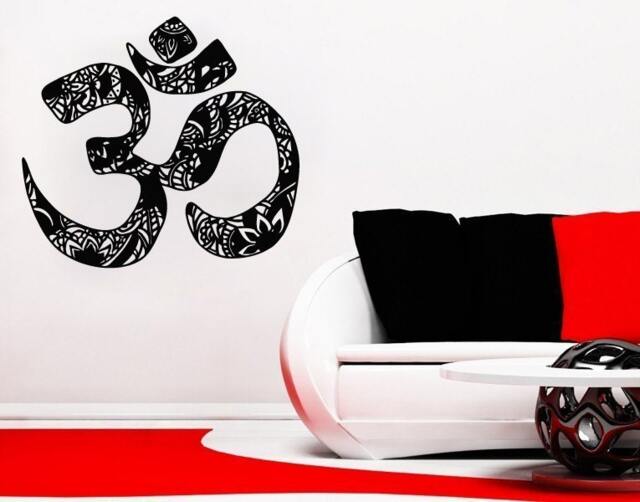 Wall Decals Om-Symbol Tribal Namaste Floral Yoga India Buddha Decal Vinyl Sticker Home Decor Bedroom Interior Design Art Mural Ms620 - image 1