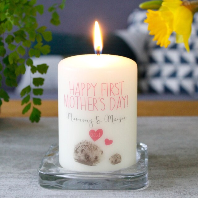 First Mother's Day Hedgehog Candle - Happy 1st New Mom Gift Baby Mummy Mum Mothers - image 1