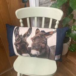Handmade Harris Tweed Donkey Cushion Cover, Country Home Decor - thumbnail 3