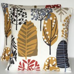 2 X Clarke & Trad Indig Blue Cranberry Red Grey Cushion Covers 16 - thumbnail 2