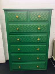 Chest Of Drawers Painted Bespoke Moroccan Geometric Bee Elephant Handles Stencilled