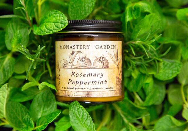 Scented Candle Rosemary Peppermint, Soy Candle, Gift For Vegan, All Natural - image 1