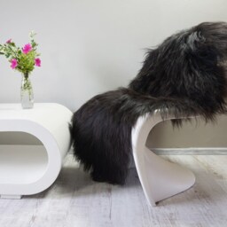 "Giant Black Icelandic Sheepskin Rug, Genuine Leather Throw - 48"" X 30" - thumbnail 2