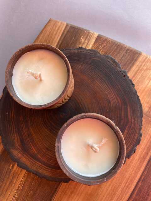 Rustic Ceramic Candle Holder, Textured Minimalist Home Decor - image 1