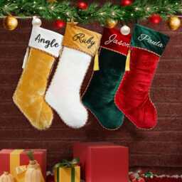 2024 Christmas Stocking, Personalized Embroidered Family Holiday Stockings, Socks With Tassels, Gift - thumbnail 2