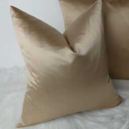Elegance Sandy Champagne Gold Luxury Plain Cotton Satin Cushion Cover Modern Sofa Bed Pillow Accent Home Decor Large Pillow Throw/Sham - thumbnail 3
