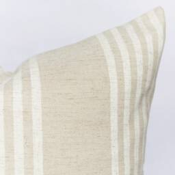 Beige Striped Cushion Cover Farmhouse Decor - 45x45cm - thumbnail 2