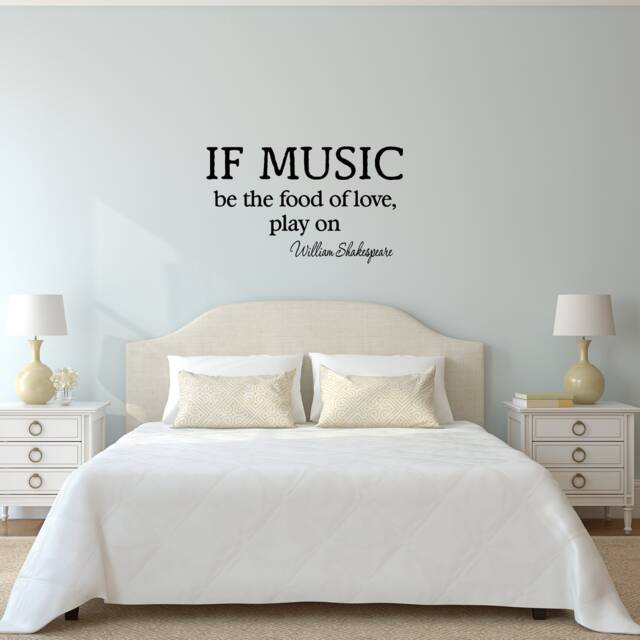 If Music Be The Food Of Love Shakespeare Wall Decal Inspirational Quote Vinyl Lettering Vwaq - image 1
