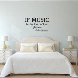 If Music Be The Food Of Love Shakespeare Wall Decal Inspirational Quote Vinyl Lettering Vwaq - thumbnail 1