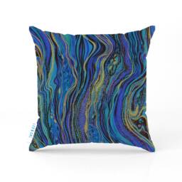 Marble Effect Cushions, Blue & Gold Cushion Covers, Burnt Orange Cover, Statement Home Decor, Matching With Lampshades - thumbnail 2
