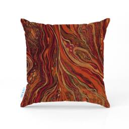 Marble Effect Cushions, Blue & Gold Cushion Covers, Burnt Orange Cover, Statement Home Decor, Matching With Lampshades - thumbnail 3