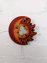 Mirror Red Sun & Moon Wooden 15 cm - thumbnail 2