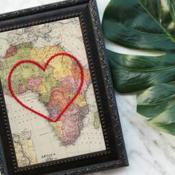 Africa Heart Map, Framed Wall Art, Personalized Anniversary Gift, Custom Engagement Gift For Her, Valentines Day For Him - thumbnail 2