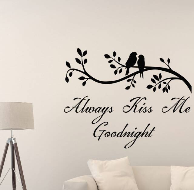 Always Kiss Me Goodnight Wall Decal Sign Family Gift Poster Bedroom Quote Mural Nursery Vinyl Sticker Kids Room Decor Art Print G393 - image 1