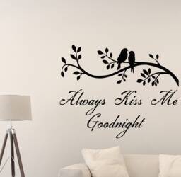 Always Kiss Me Goodnight Wall Decal Sign Family Gift Poster Bedroom Quote Mural Nursery Vinyl Sticker Kids Room Decor Art Print G393 - thumbnail 1