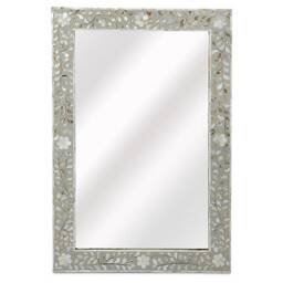 Mother Of Pearl Inlay Light Grey Mirror Frame With Complimentary - thumbnail 3