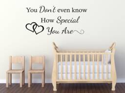 You Don't Even Know Nursery Wall Art Sticker, Modern Transfer, PVC Decal